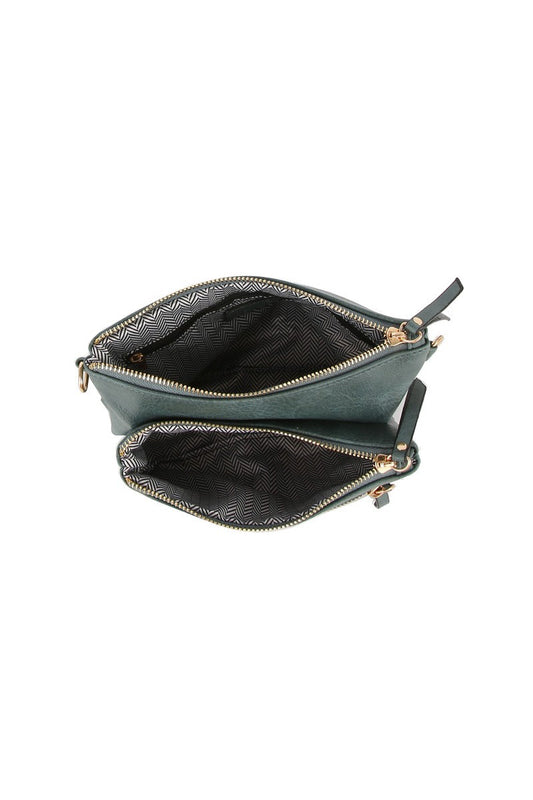 Multi Pocket Crossbody Bag With Two Straps
