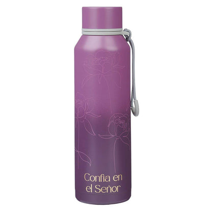 Water Bottle Purple Spanish - Confía en el Señor Prov. 3:5