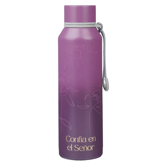 Water Bottle Purple Spanish - Confía en el Señor Prov. 3:5