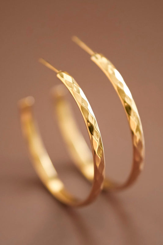 18k Gold Plated Waterproof Stainless Steel Hoop Earrings