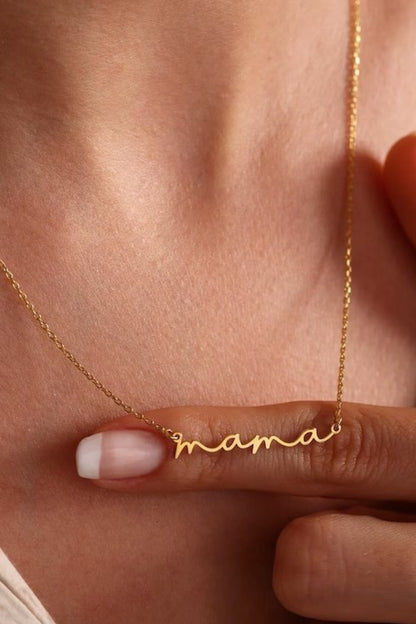 18k Gold Pvd Plated Waterproof Stainless Steel Mama Necklace