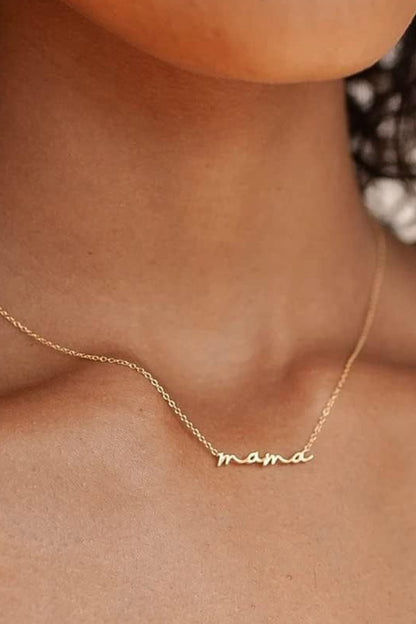 18k Gold Pvd Plated Waterproof Stainless Steel Mama Necklace