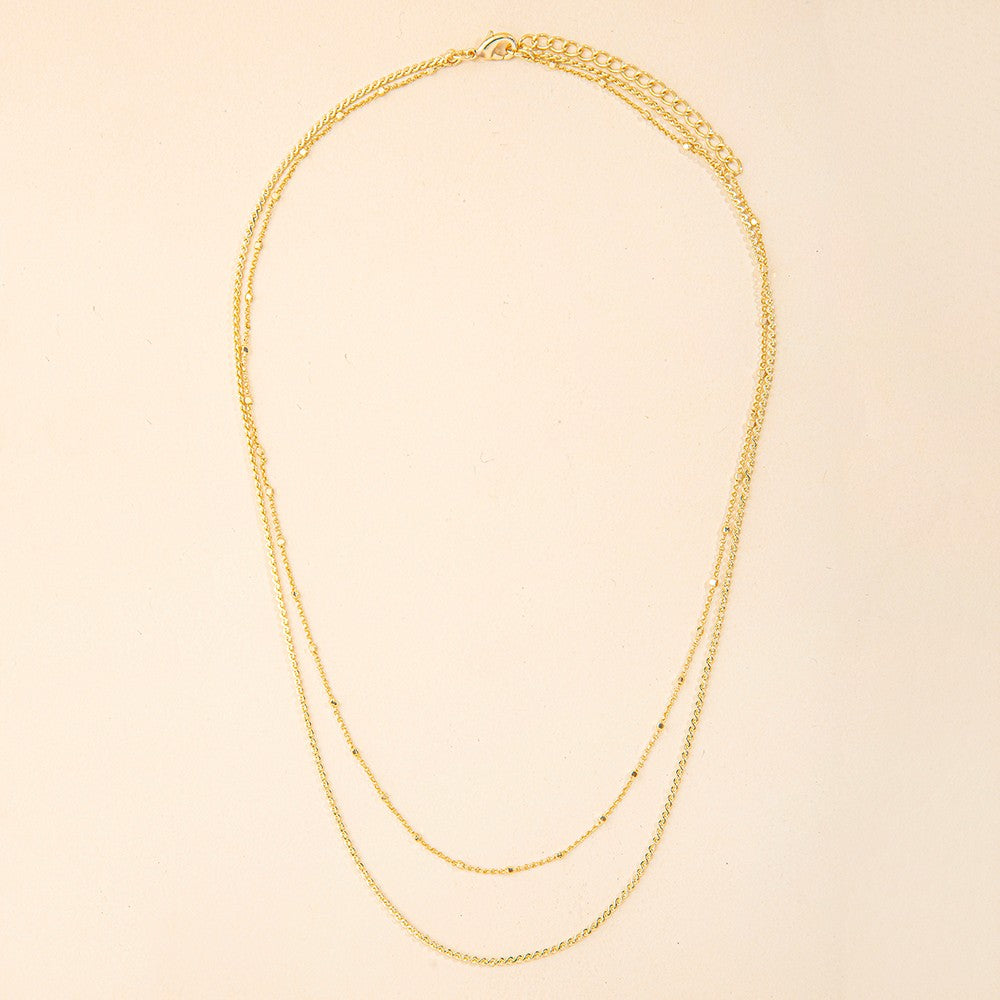Double Strand Satellite Bead Chain Necklace