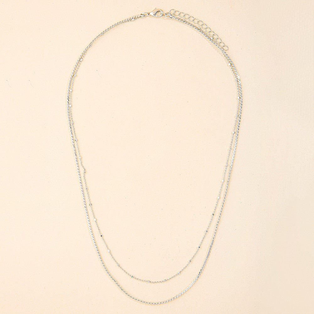 Double Strand Satellite Bead Chain Necklace