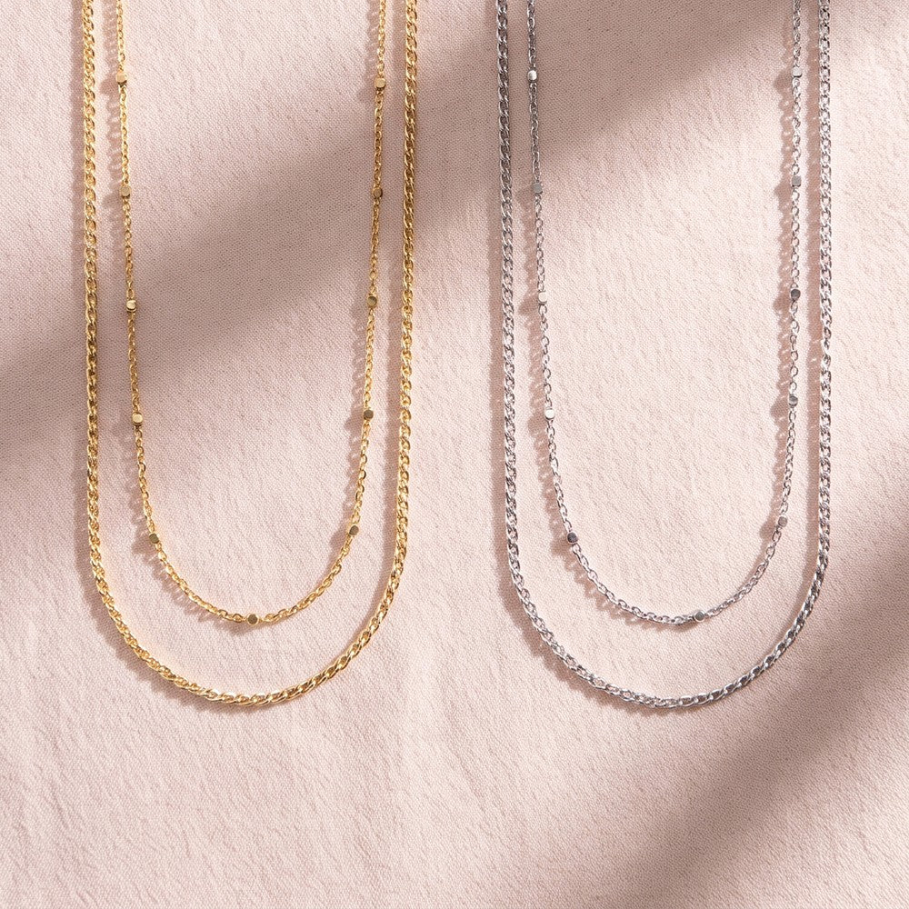 Double Strand Satellite Bead Chain Necklace