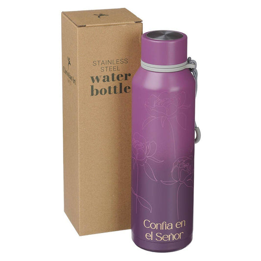 Water Bottle Purple Spanish - Confía en el Señor Prov. 3:5