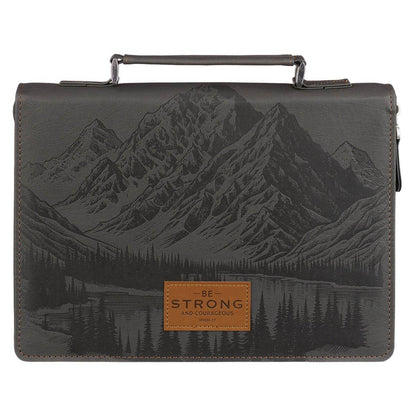 Bible Cover Classic Gray Be Strong And Courageous Josh. 1:9