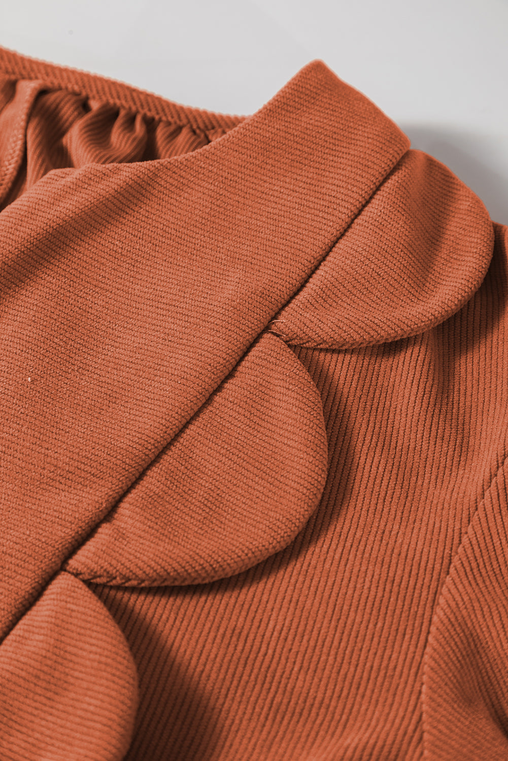 Scallop-Trim Pleated Corduroy Mini Dress