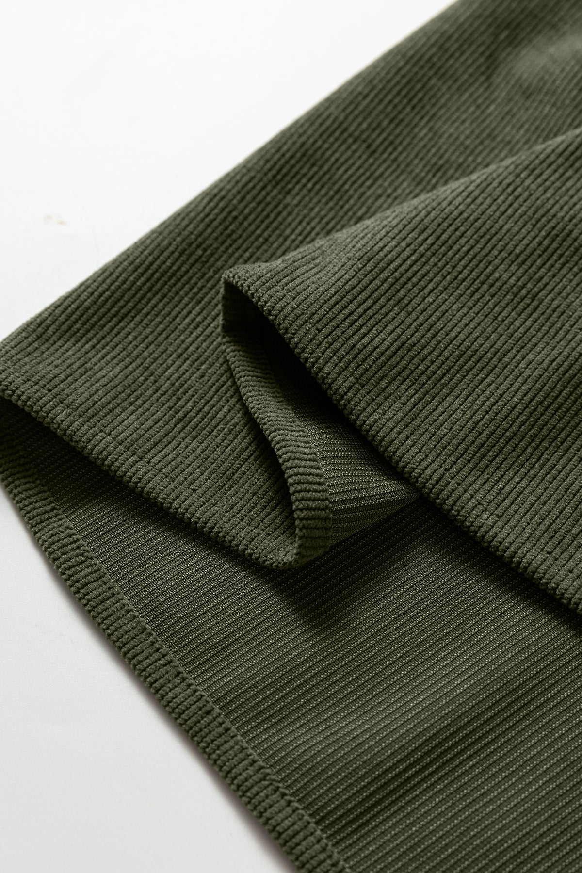 Scallop-Trim Pleated Corduroy Mini Dress
