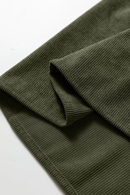 Scallop-Trim Pleated Corduroy Mini Dress