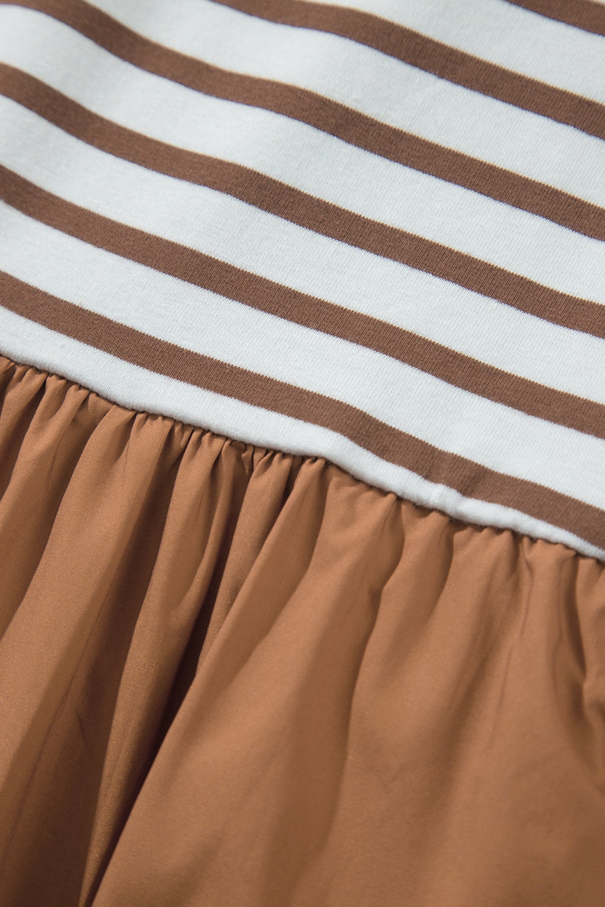 Chestnut Striped Colorblock Sleeveless Long Dress