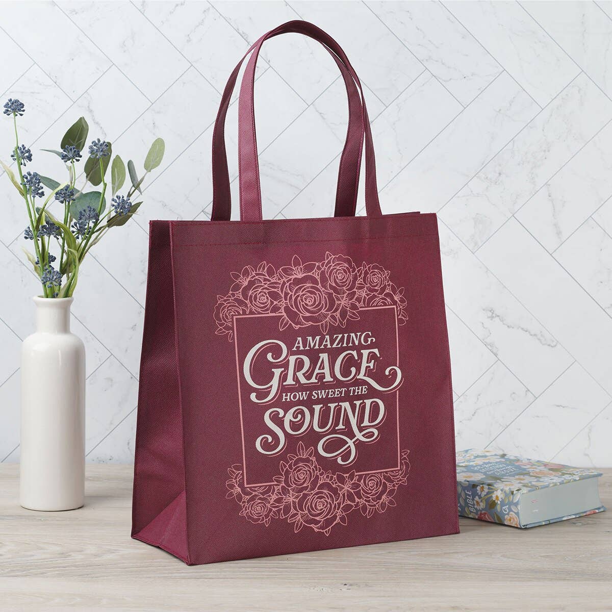 Tote Burgundy Amazing Grace
