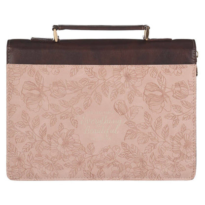 Bible Cover Pink/Brown Ecc 3:11